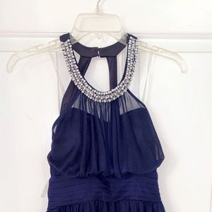 Navy blue halter dress